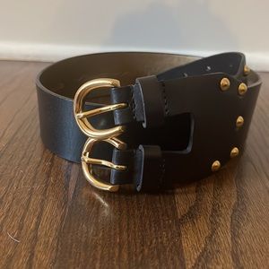 Womens Via Spiga black leather belt